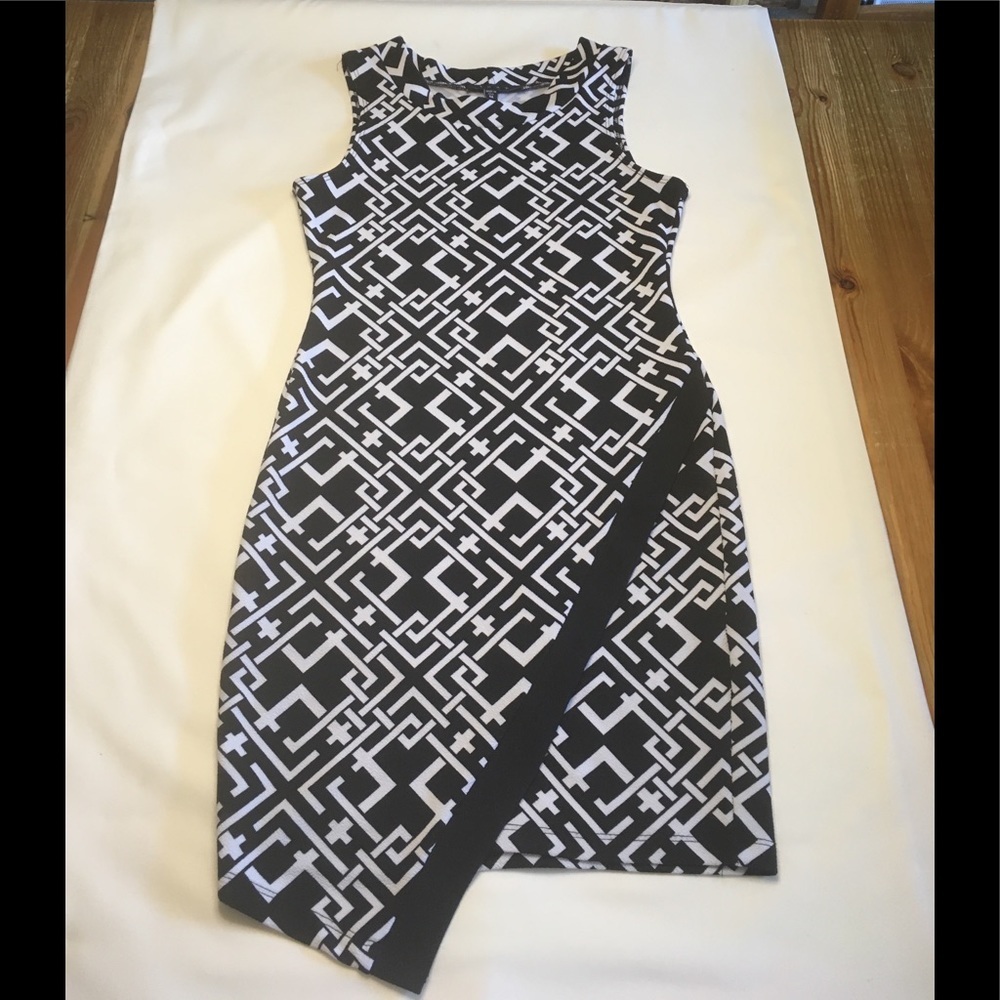 Black and white mini dress